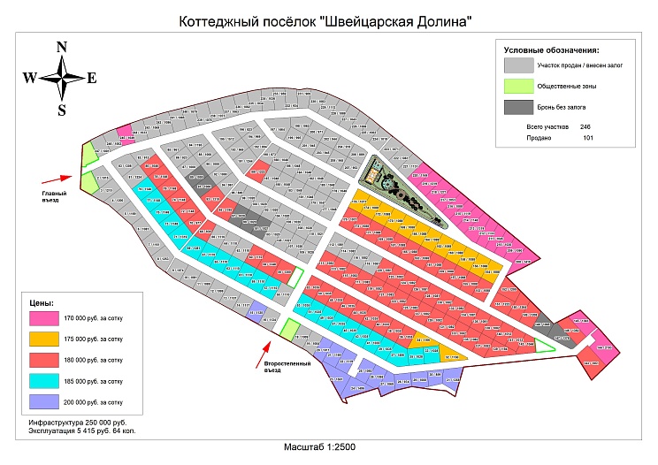 План и цены КП Швейцарская долина